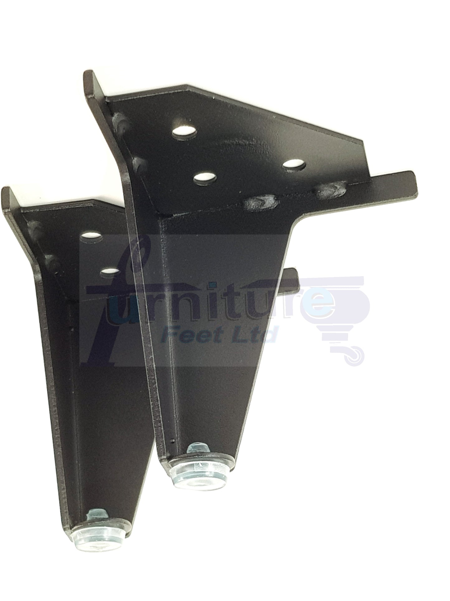 Metal Furniture Feet Black Finish Replacement Metal Legs 100mm High For Sofa, Chairs, Stools Beds Cabinets Self Fix Pre-Drilled Set of 4
