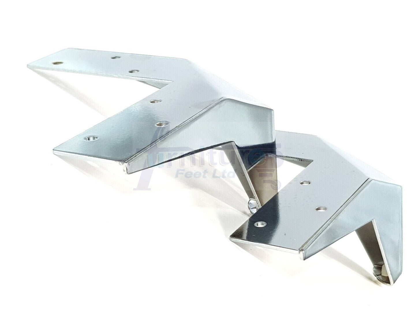 4 Silver Chrome Metal Legs 100mm High Replacement Feet Cabinet Sofa Chair Stool