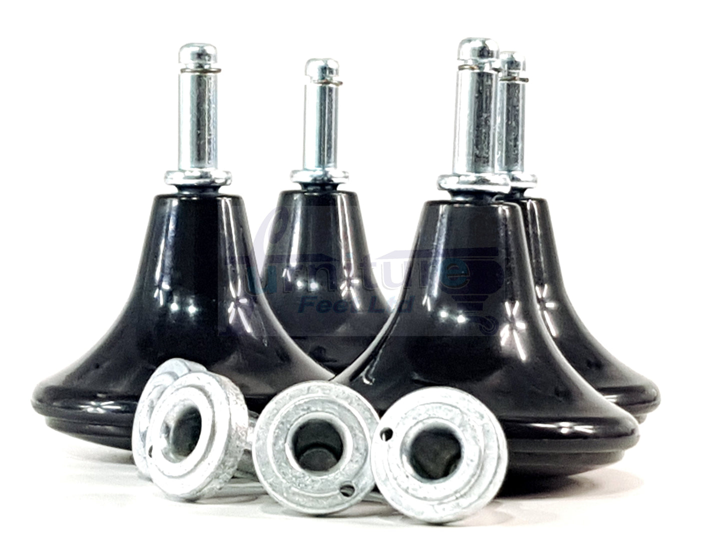 Strong Plastic High Quality Black Feet Leg Glides Castors & Inserts Glides For Divan Bed Sofa Settee Chair Heav Duty Mushroom Glides