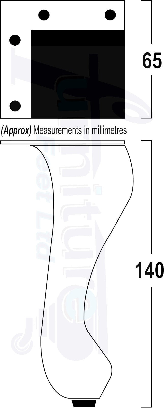 4x Antique Metal Queen Anne Feet 140mm High Furniture Legs Sofa Chair Cabinet Stool Bed