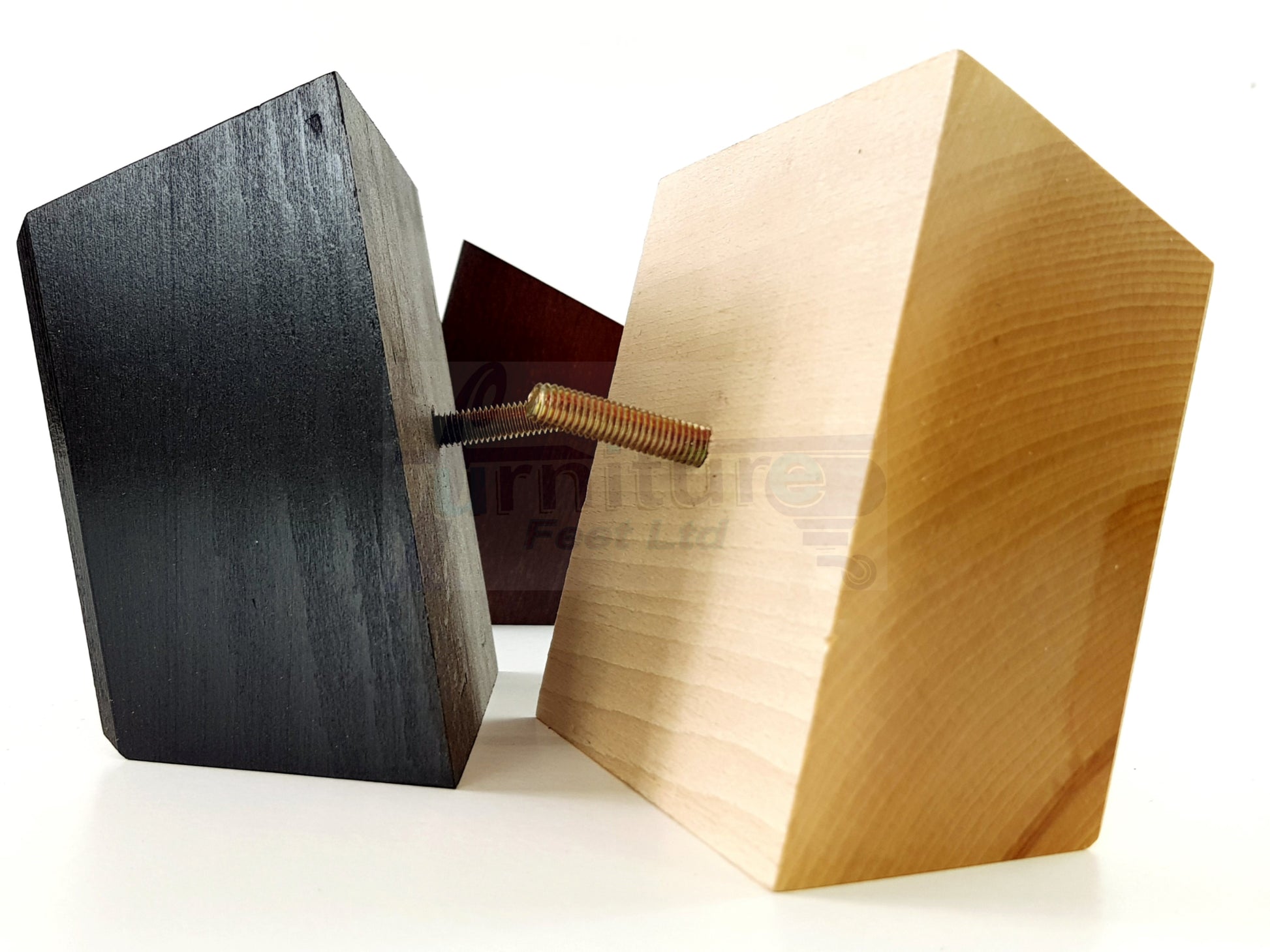 4x Square Wood Sofa Legs 60mm High Replacement Furniture Feet Chairs Cabinets M10 Thread