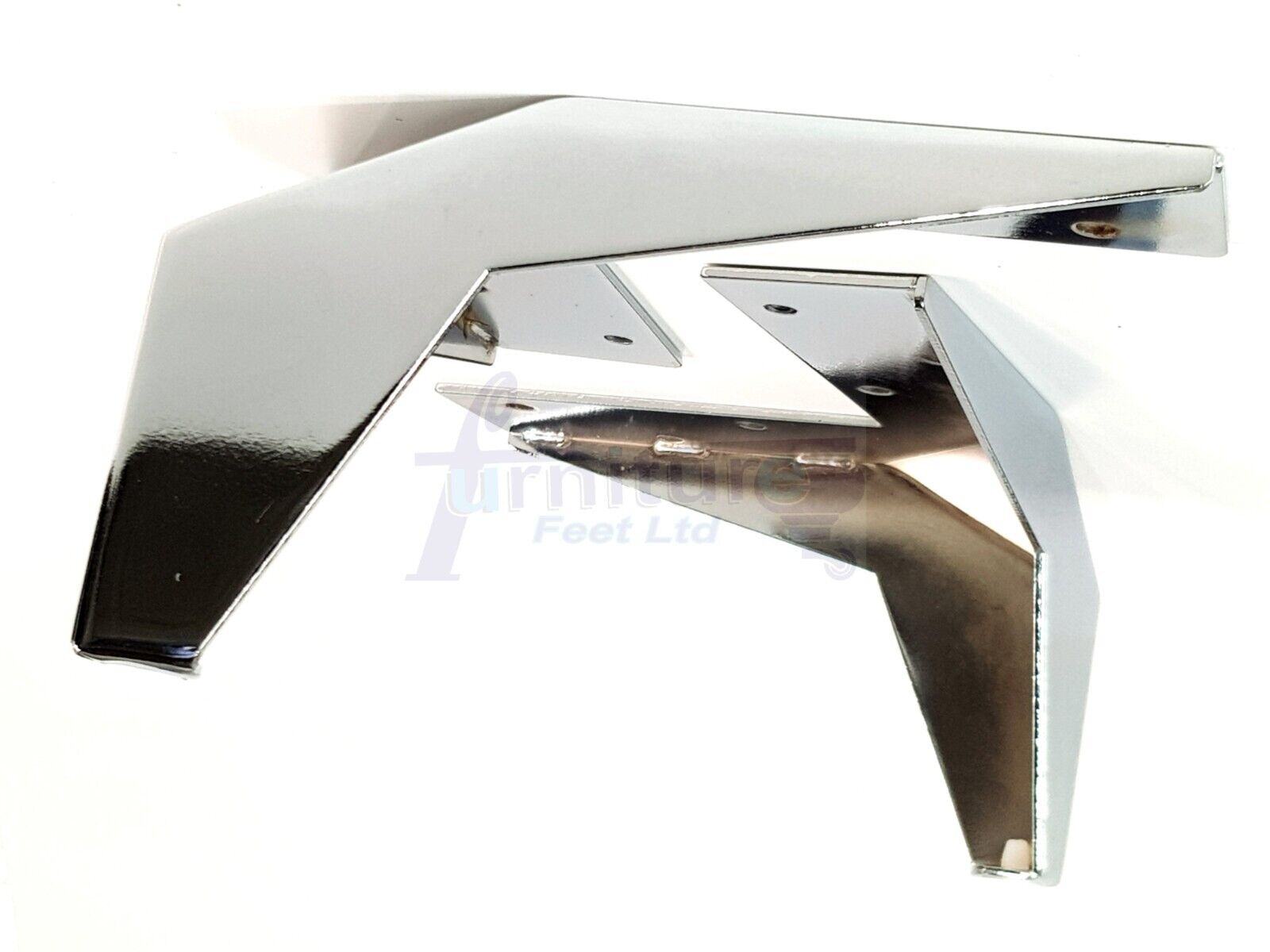 4 Silver Chrome Metal Legs 100mm High Replacement Feet Cabinet Sofa Chair Stool