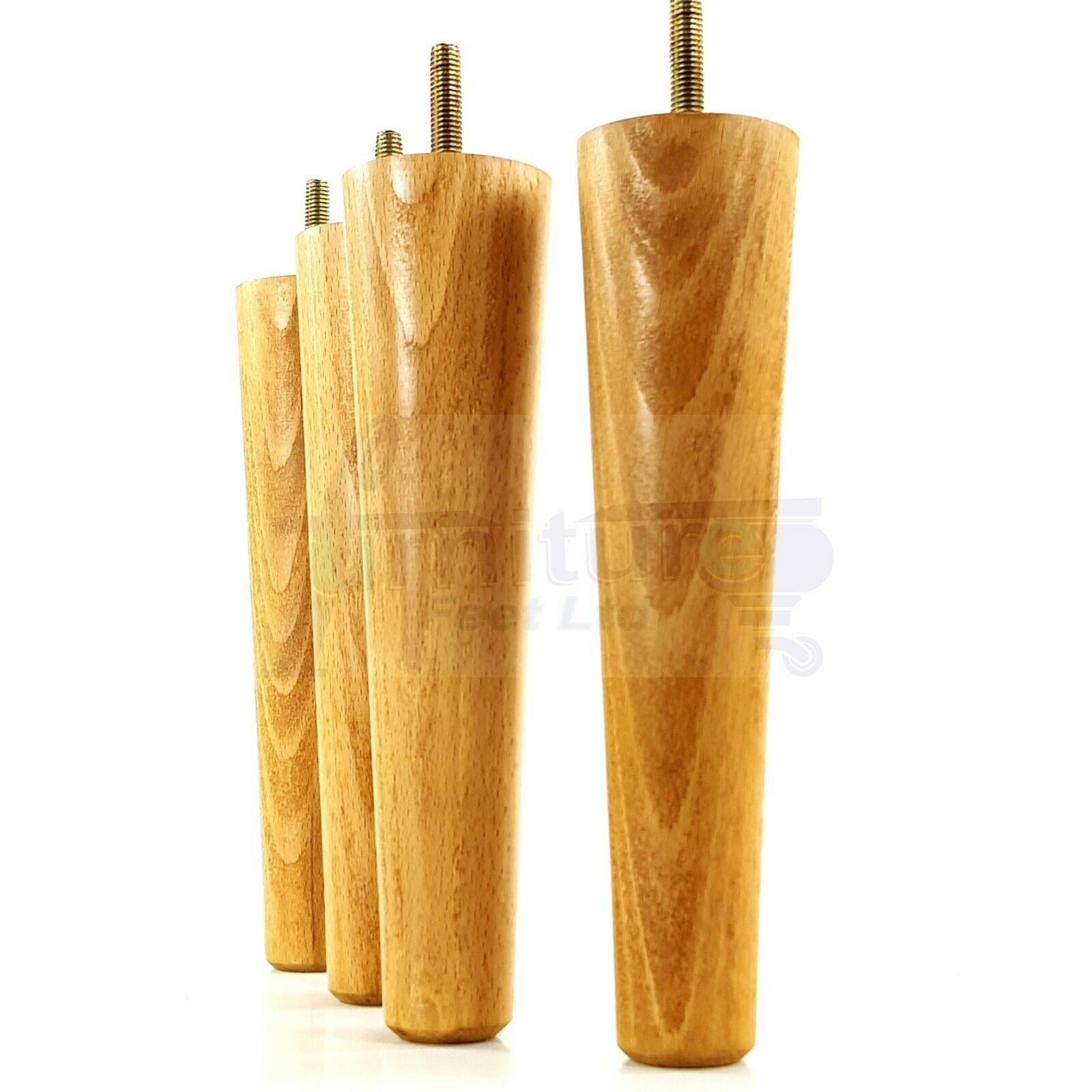 4 Solid Retro Wood Replacement Furniture Chair Legs M8 Settee Sofa Feet 230mm High
