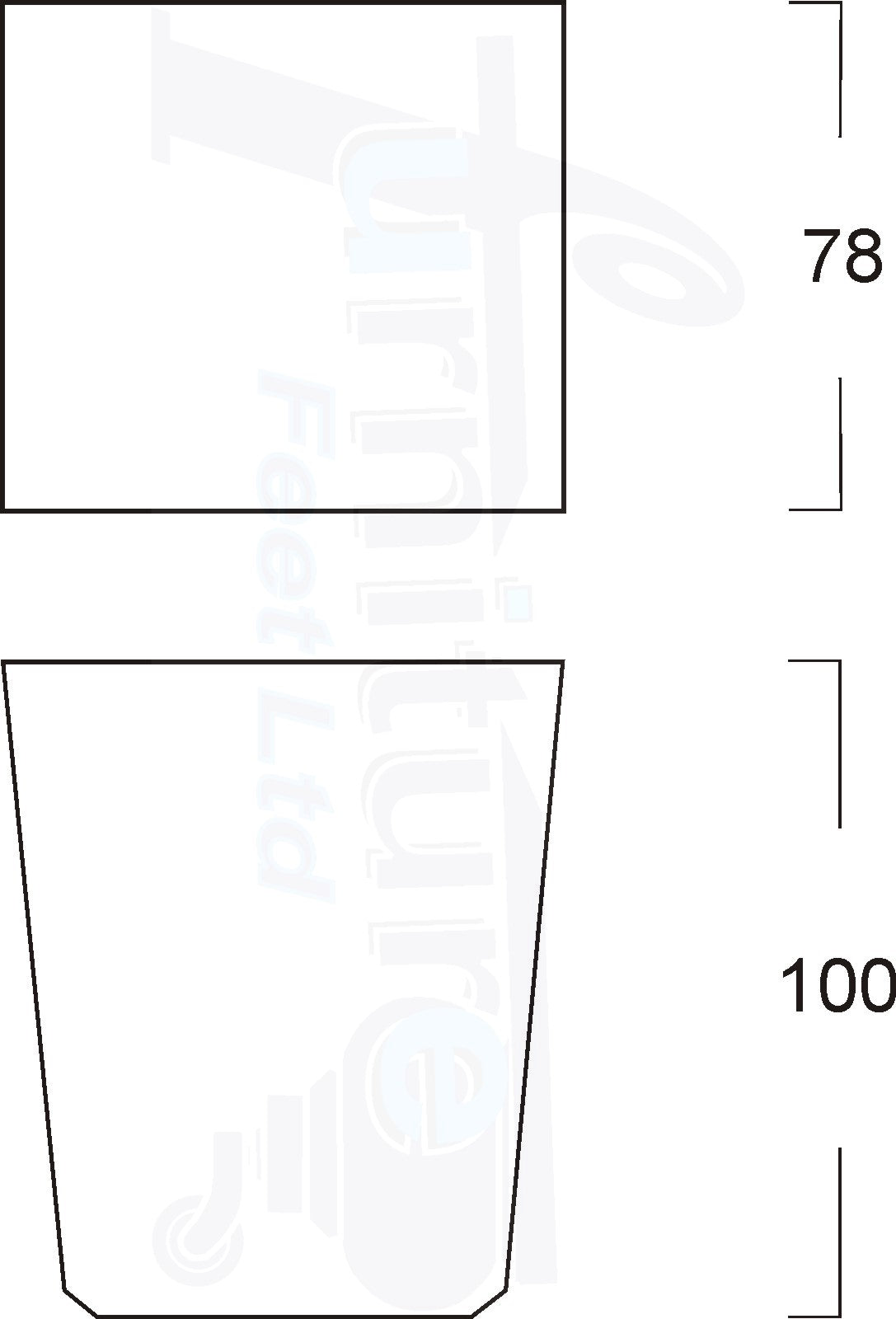 Set Of 4 Square Block Solid Wood Furniture Feet Replacement Legs 100mm High M10 Thread