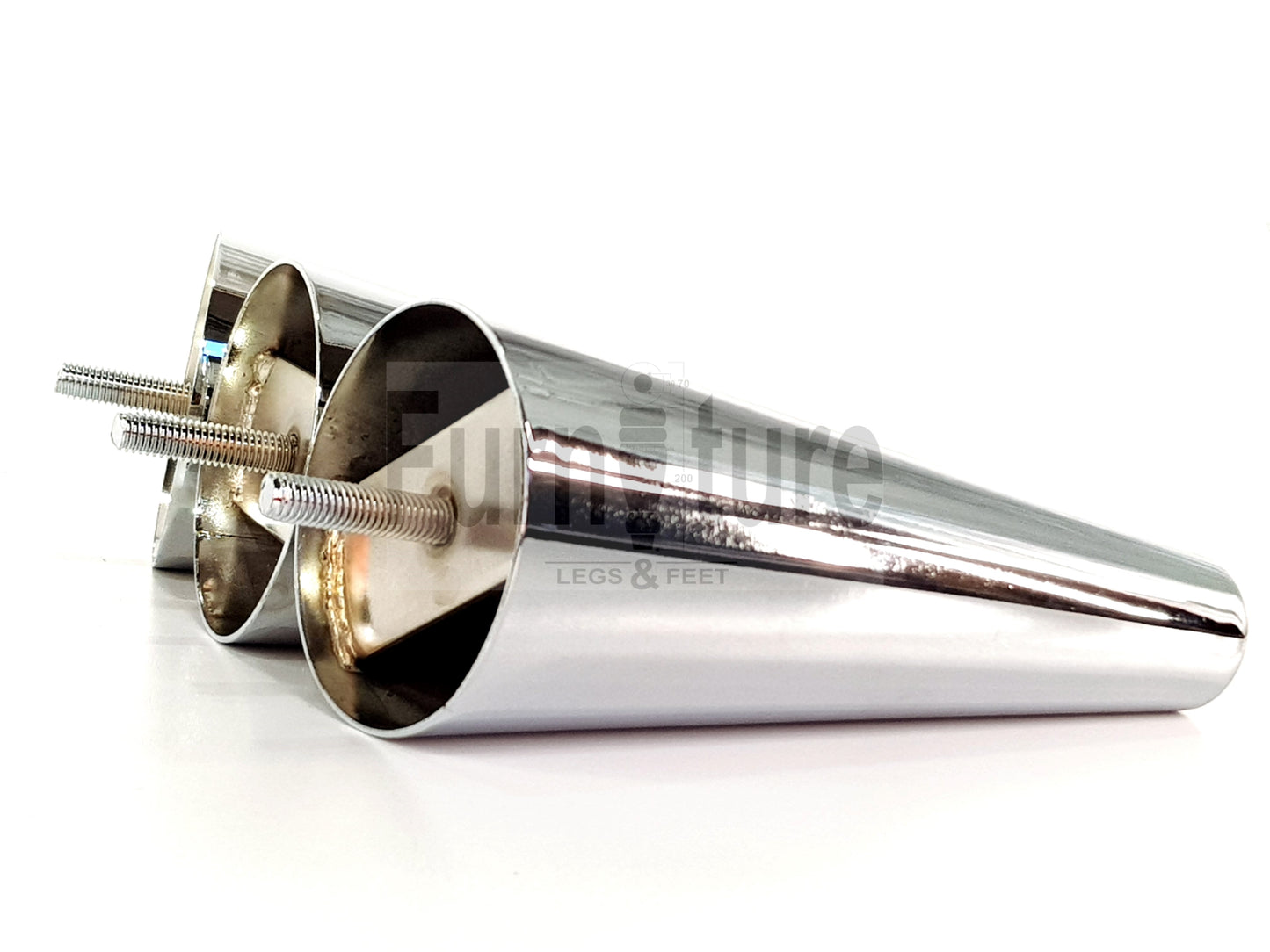 4x Metal Chrome Furniture Settee Legs Cabinet Sofa Feet 180mm High Chair Beds M8