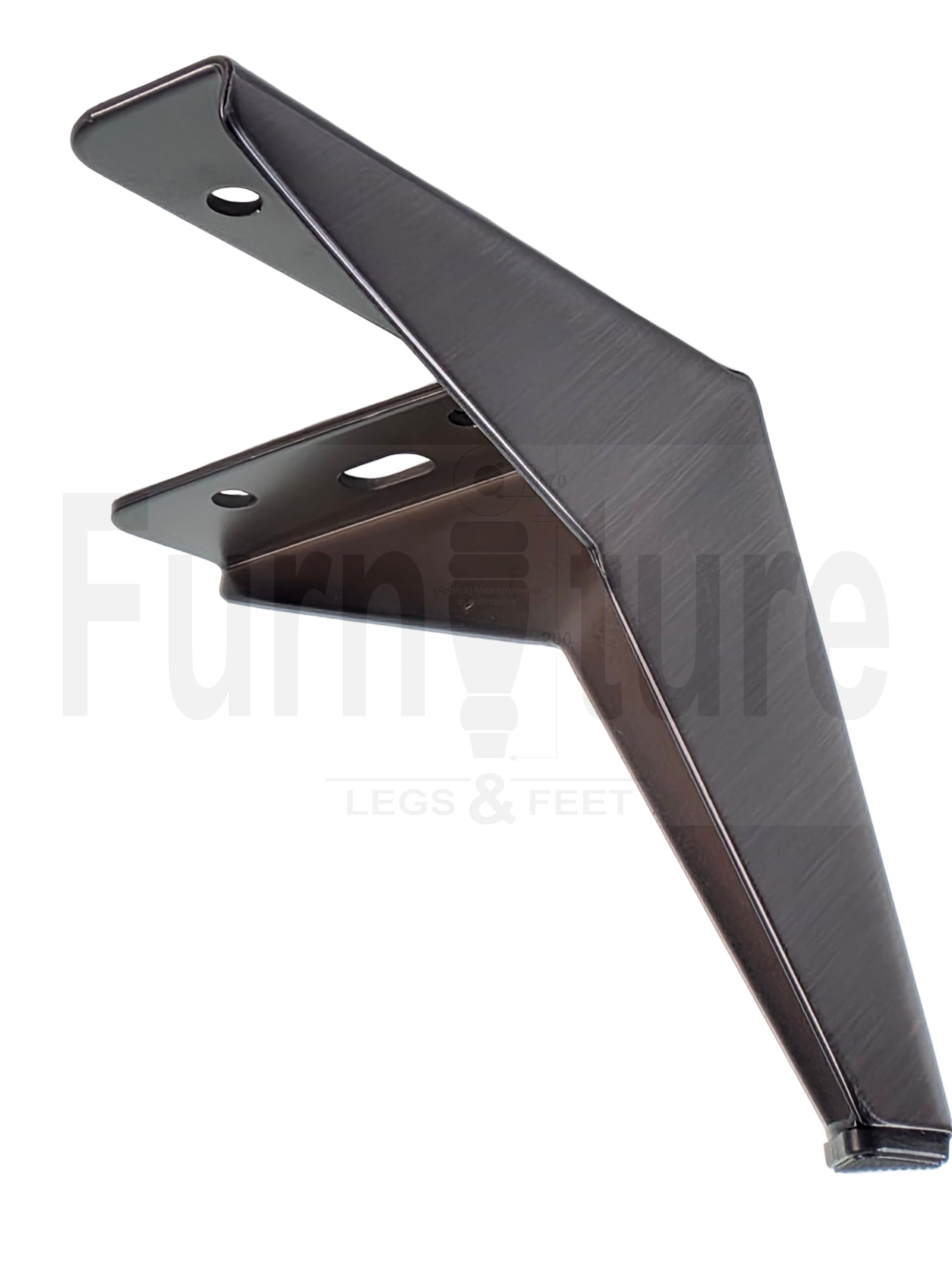 4 Metal Corner Feet Replacement Furniture Legs Brushed Black Finish 135mm High