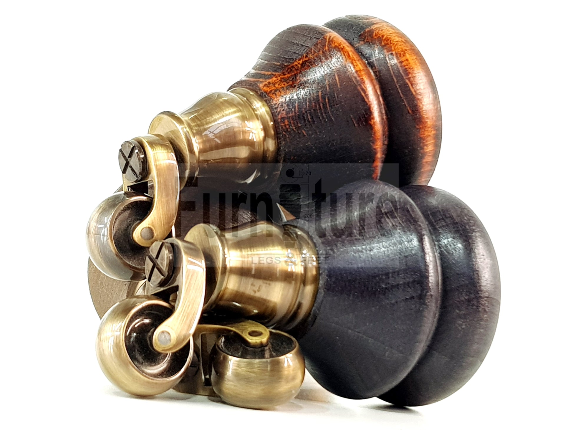 Set Of 4 Turned Furniture Wood Feet With Castors 140mm Sofas Chairs Settee Cabinets Beds M8(8mm)