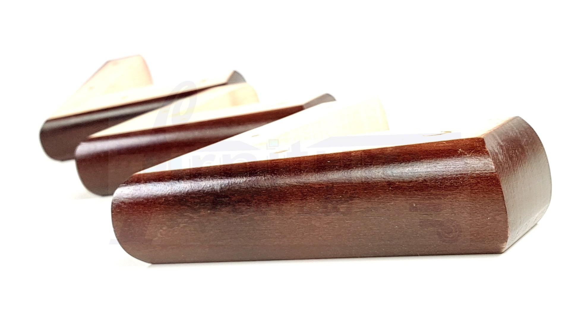 Set Of 4 Wooden Corner Furniture Feet 40mm High Replacement Sofa Chair Legs Self-Fixing: Mahogany