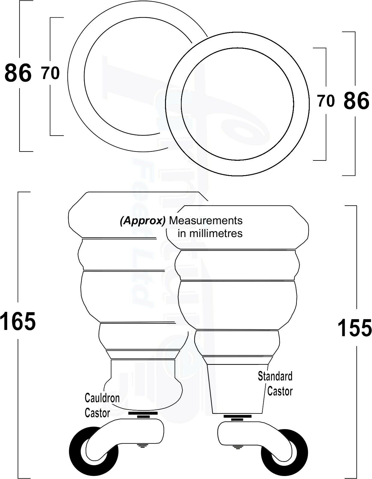 4 Turned Dark Oak Stain Wood Furniture Feet With Castors 155mm Legs Sofas Chairs Stools Cabinets Beds M8 6 Inches	