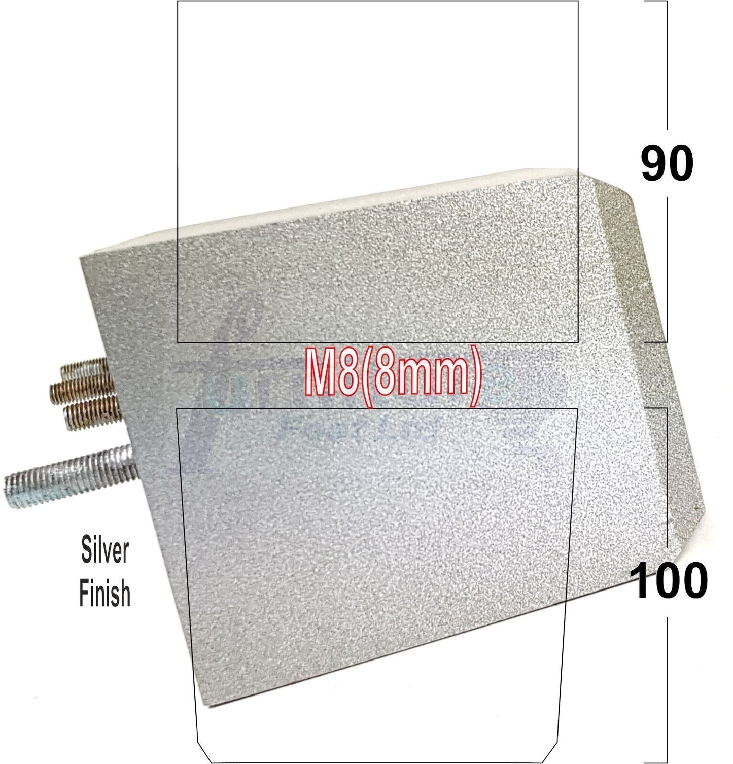 4x Solid Wood Square Furniture Legs Block Replacement Feet 100mm M8(8mm)