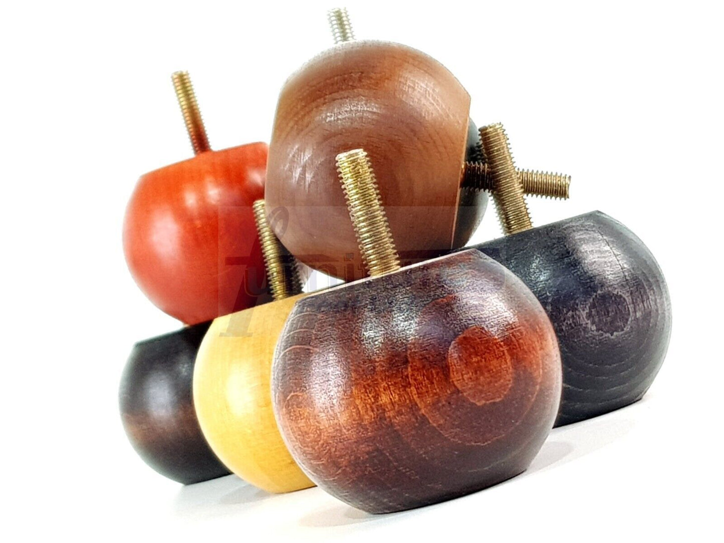 4 Solid Round Wood Turned Furniture Legs Replacement Bun Feet 2 Inches 50mm High Chairs Sofa Beds Settee M8 