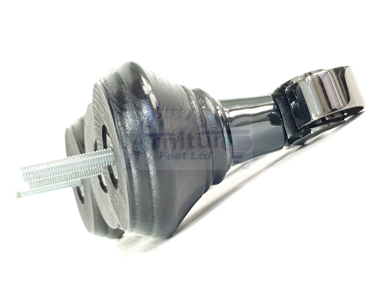 4x Black Wooden Furniture Sofa Legs M8 With Castors Replacment Chair Settee Feet 115mm - 125mm High