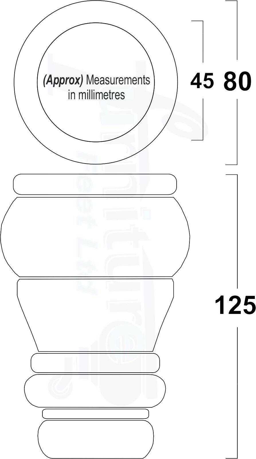 4 Turned Wood Furniture Legs M10 Thread Replacement Feet 125mm High Sofa Chairs Beds