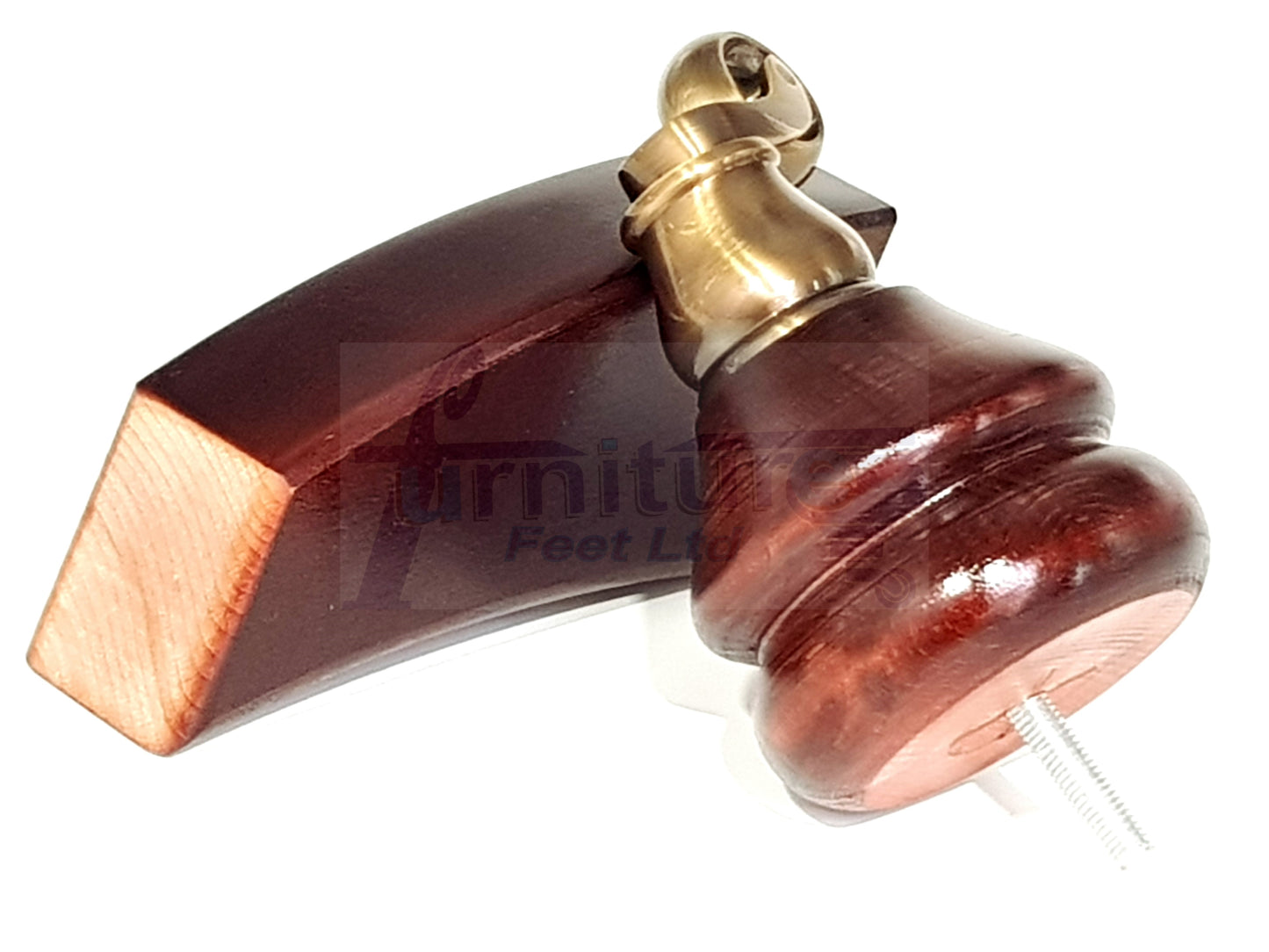 Turned Mahogany Furniture Wood Feet 2 With Castors & 2 Curved Legs140mm Sofas Chairs Settee Cabinets Beds M8