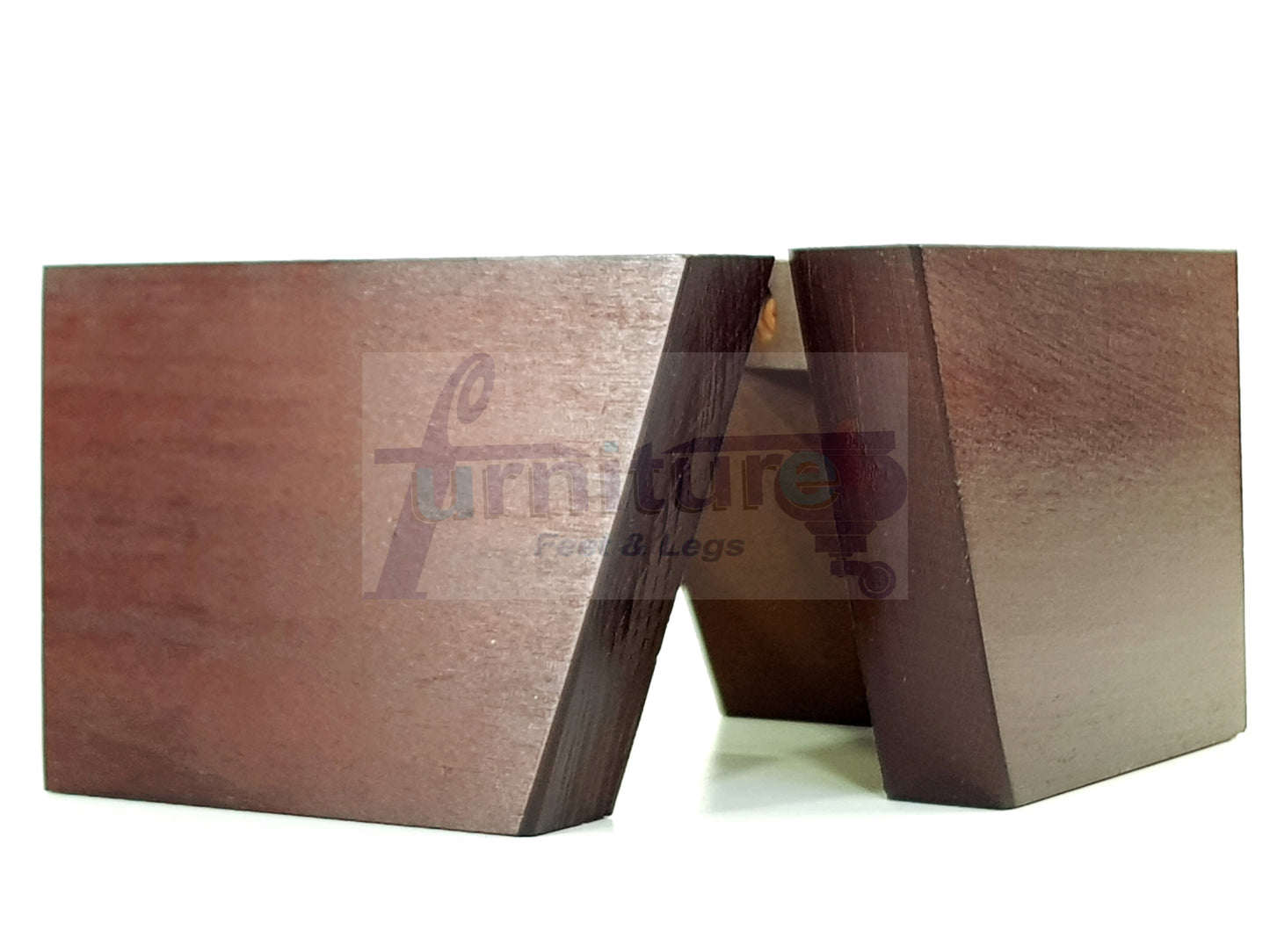 4 Solid Wood Furniture Legs Replacement Corner Feet 95mm High Self-Fixing: Antique Mahogany