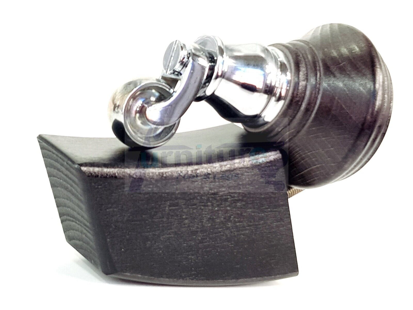 2 Black Stain Wood Furniture Sofa Feet With Castor 125mm & 2 Curved Legs Chair Settee 100mm High M8