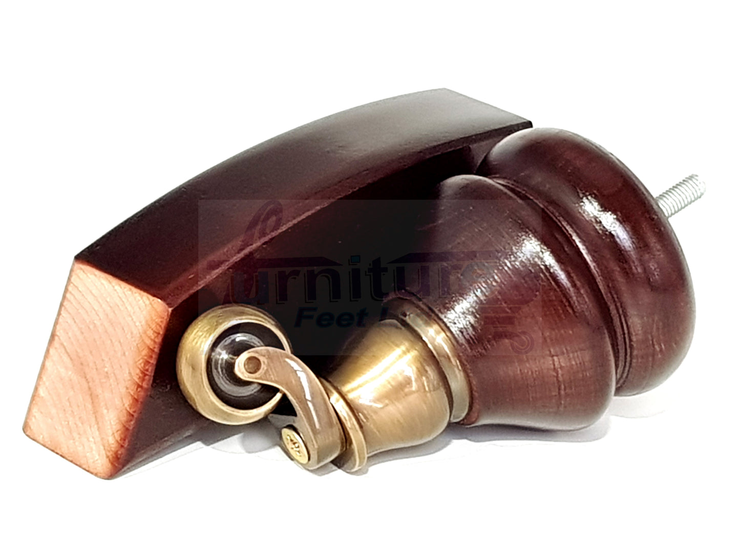 Turned Mahogany Furniture Wood Feet 2 With Castors & 2 Curved Legs140mm Sofas Chairs Settee Cabinets Beds M8