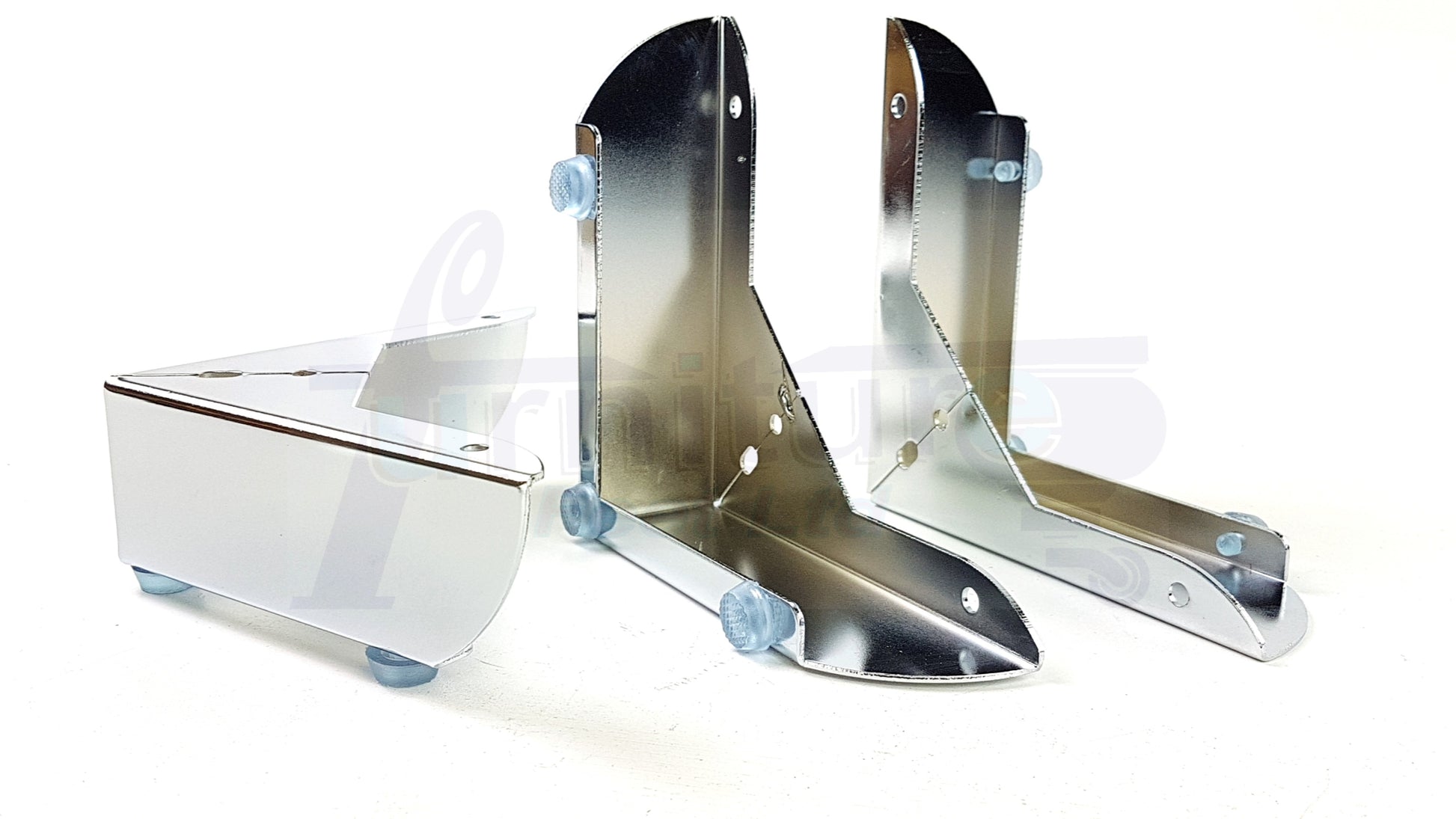 4x FURNITURE FEET METAL CHROME FURNITURE LEGS SOFAS CHAIRS STOOLS 50mm HIGH TSP2109 PreDrilled