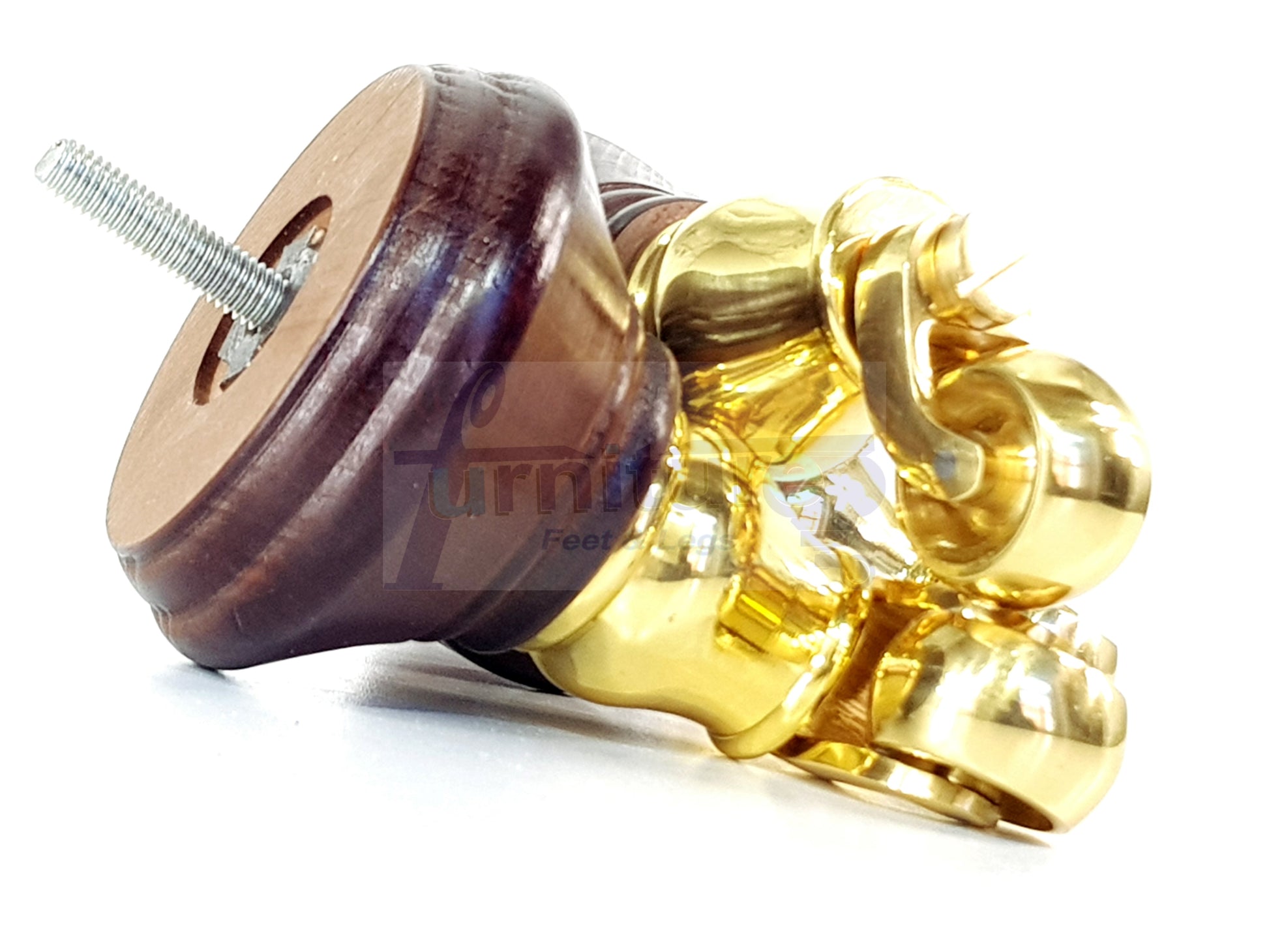 4x Antique Mahogany Wooden Furniture Sofa Legs M8 With Castors Replacment Chair Settee Feet 115mm - 125mm High