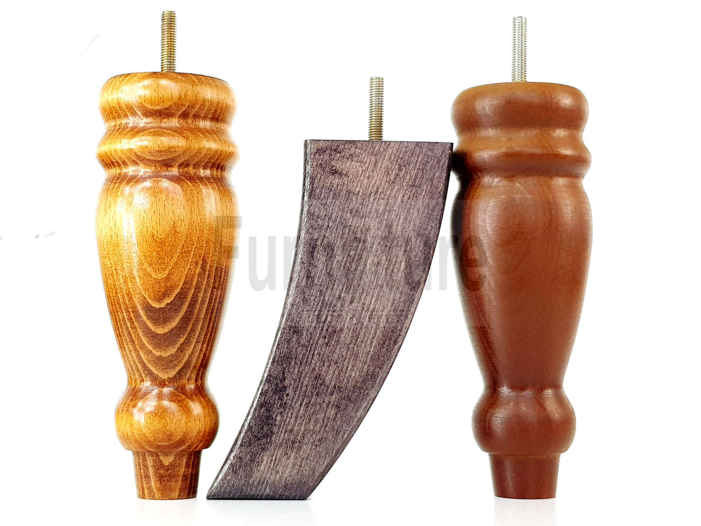 2x Furniture Legs Replacement Sofa Feet 200mm & 2x Curved Legs 175mm for Chairs Sofa Settee M10 Thread