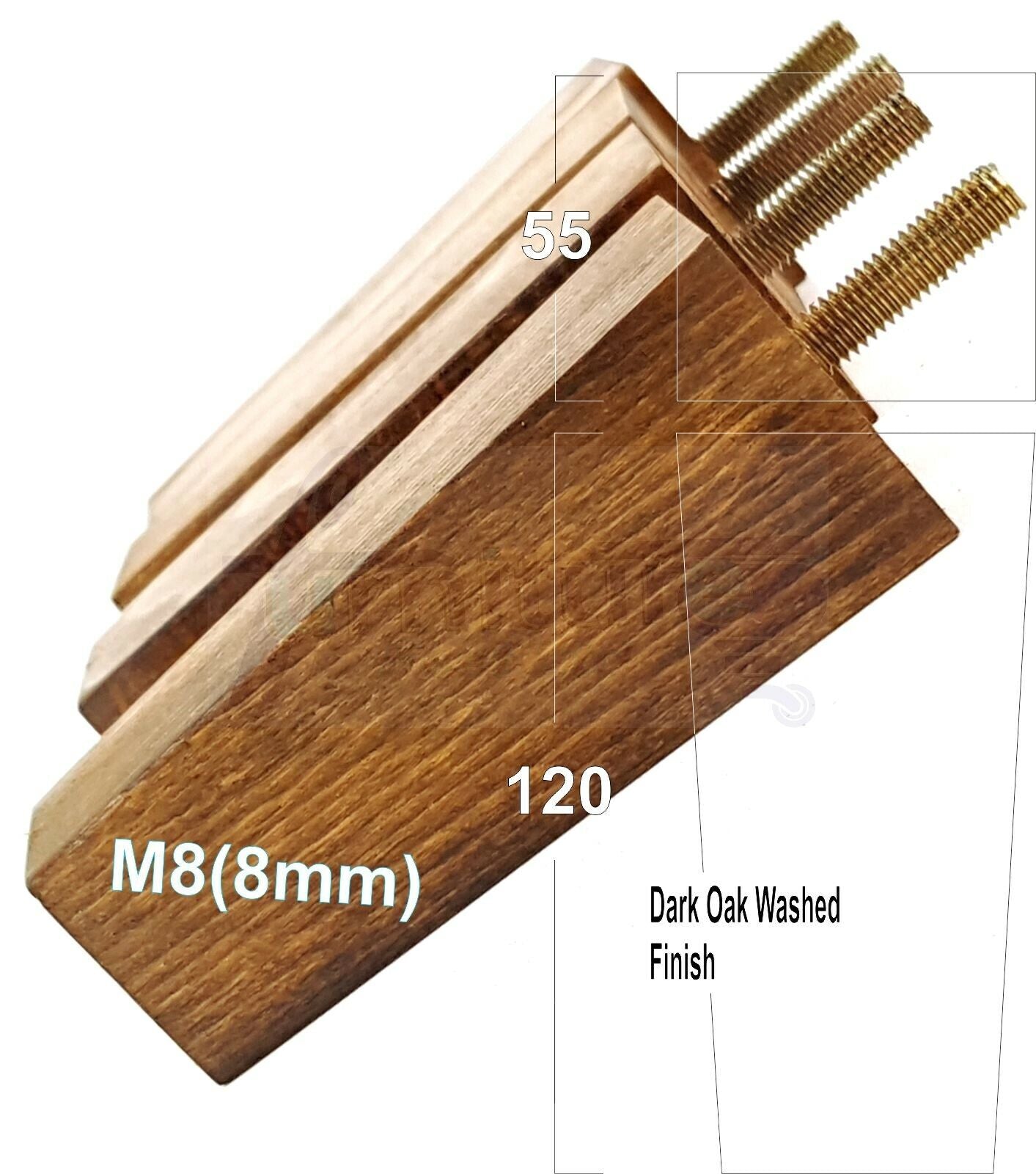 4x Solid Wood Furniture Legs Chair Settee Replacement Feet 120mm High 8mm Thread
