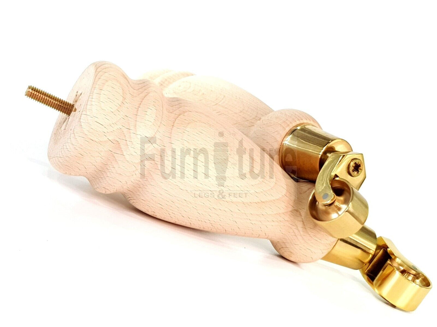 4x Turned Wood Furniture Castor Legs M10 Replacement Feet Chair Sofas Settees 250mm