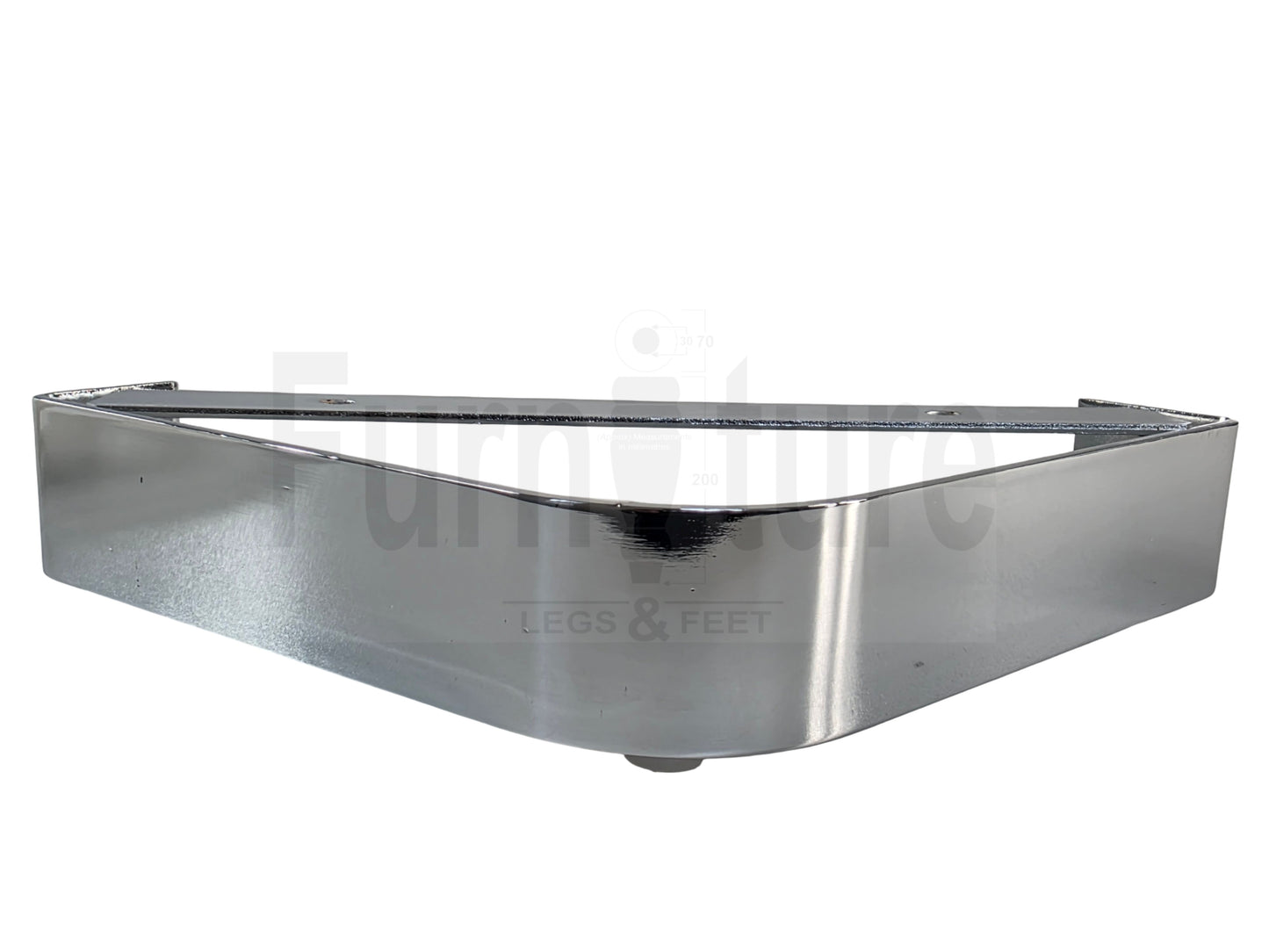 4 Metal Corner Legs Silver Replacement Furniture Feet Chrome Finish 50mm High 
