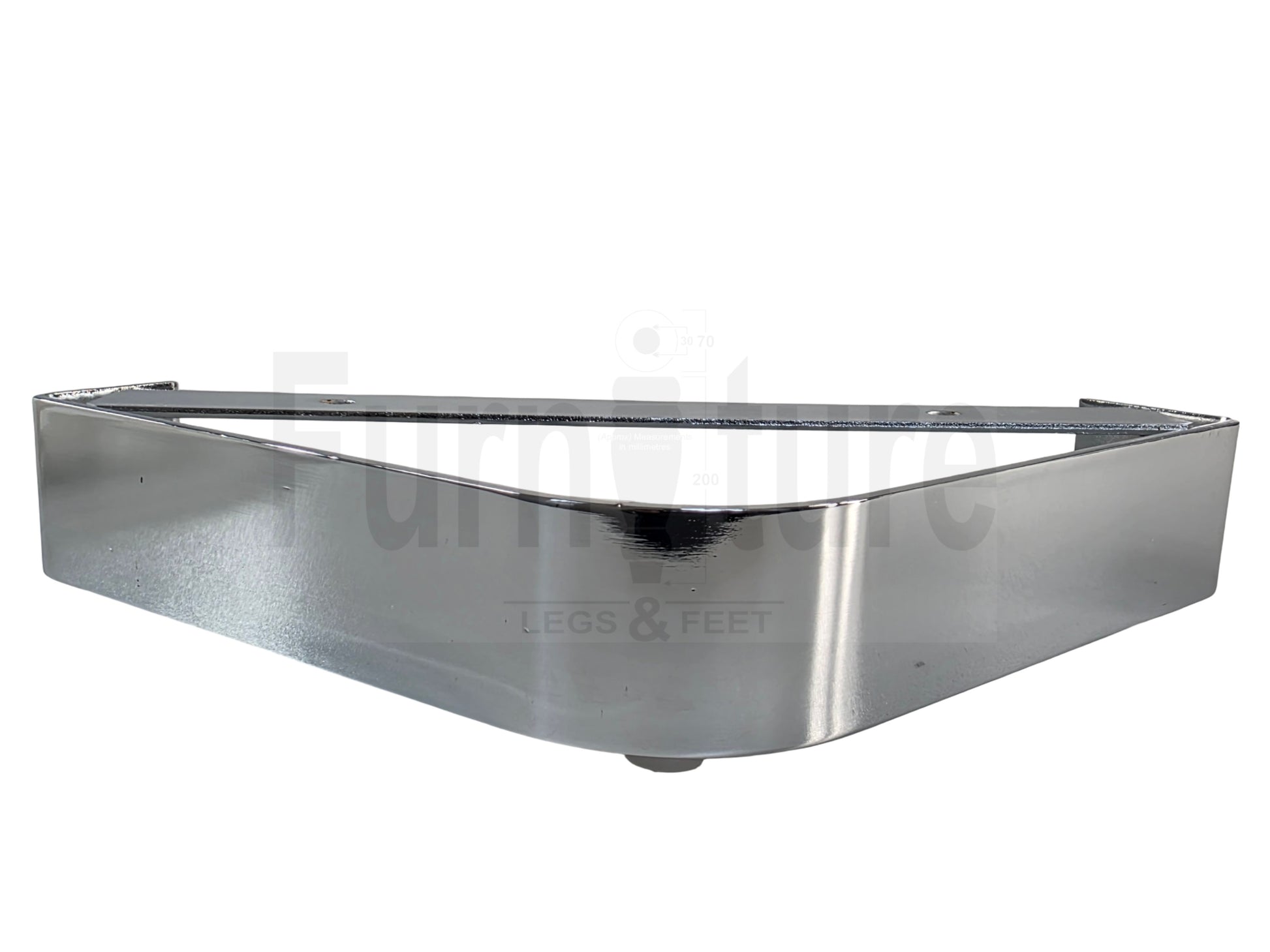 4 Metal Corner Legs Silver Replacement Furniture Feet Chrome Finish 50mm High 