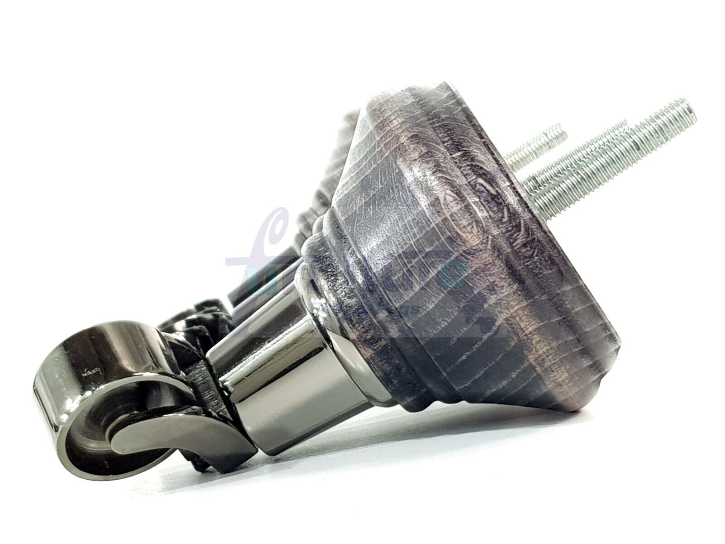 4x Black Washed Wooden Furniture Sofa Legs M8 With Castors Replacement Chair Settee Feet 115mm - 125mm High