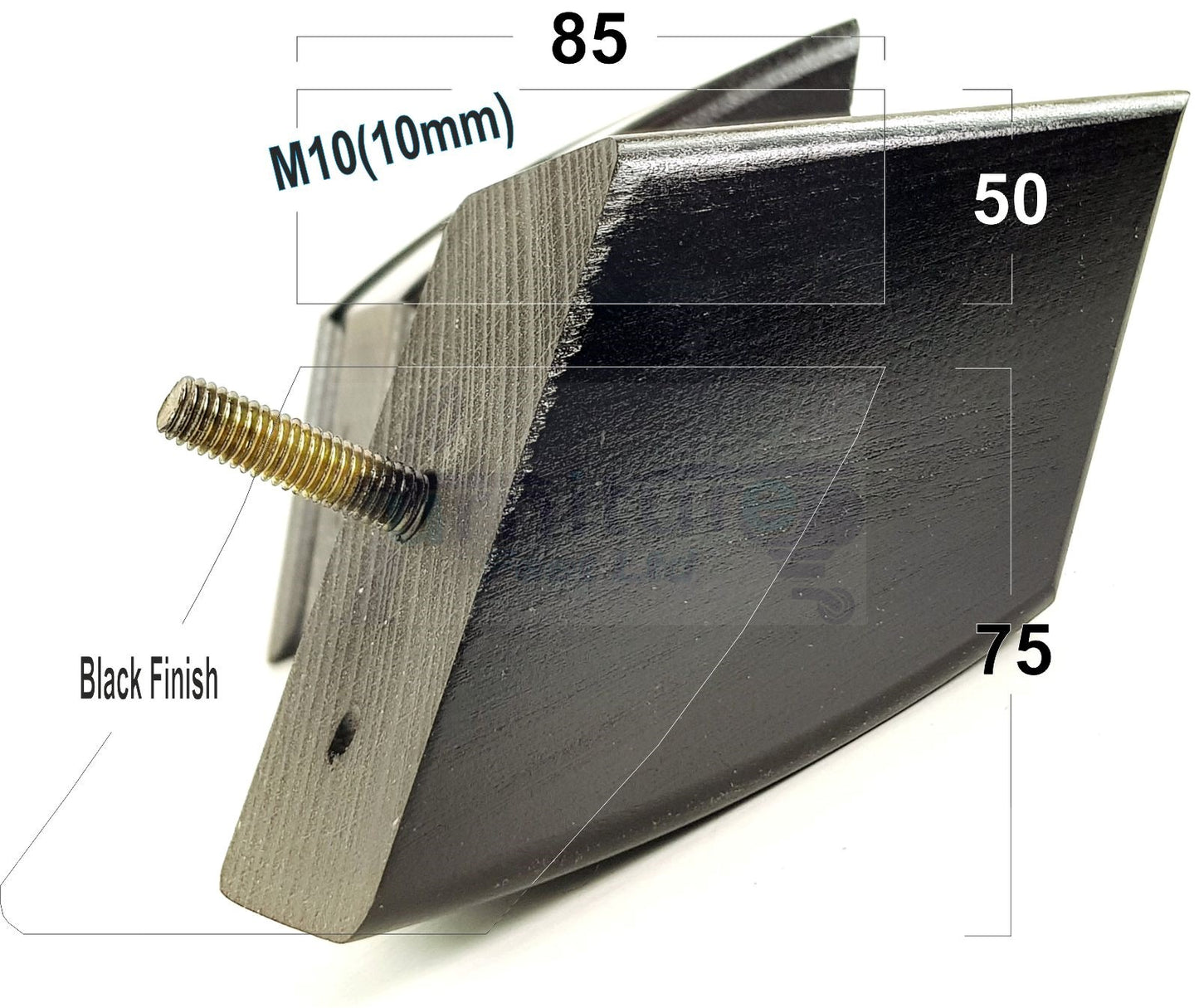 4x Wooden Furniture Legs 75mm High Replacement Sofa Feet 10mm Thread