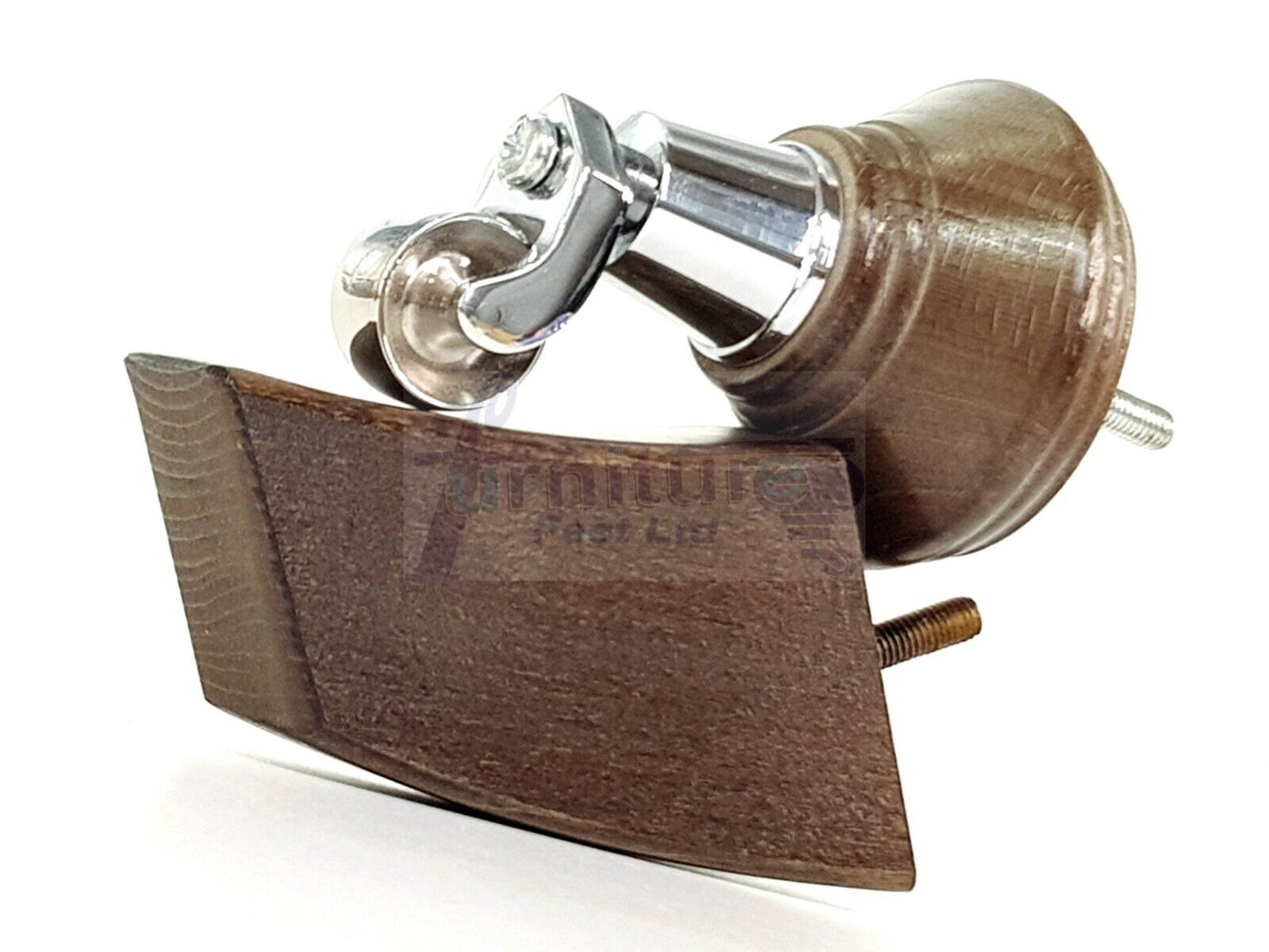 2 Antique Brown Stain Wood Furniture Sofa Feet With Castor 125mm & 2 Curved Legs Chair Settee 100mm High M8