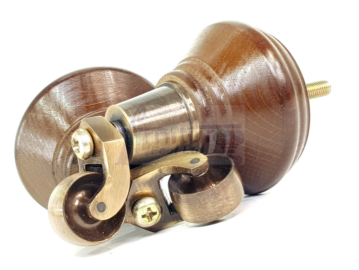 4x Antique Brown Wooden Furniture Sofa Legs M8 With Castors Replacment Chair Settee Feet 115mm - 125mm High