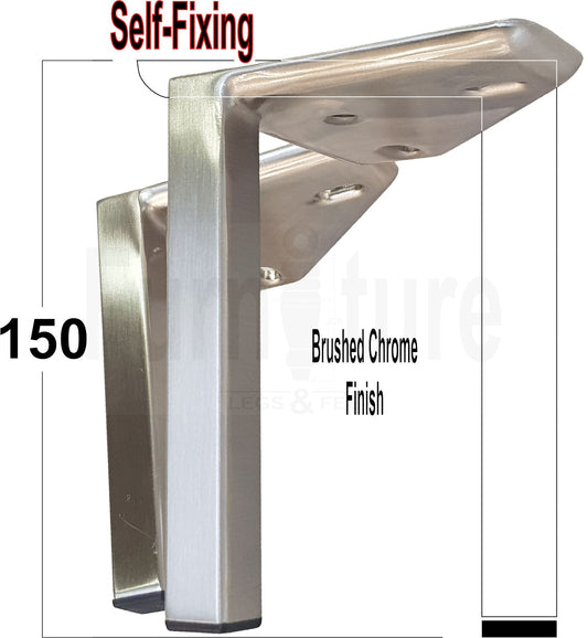4x Metal Furniture Settee Legs Cabinet Sofa Feet 150mm High Chair Beds Brushed Chrome
