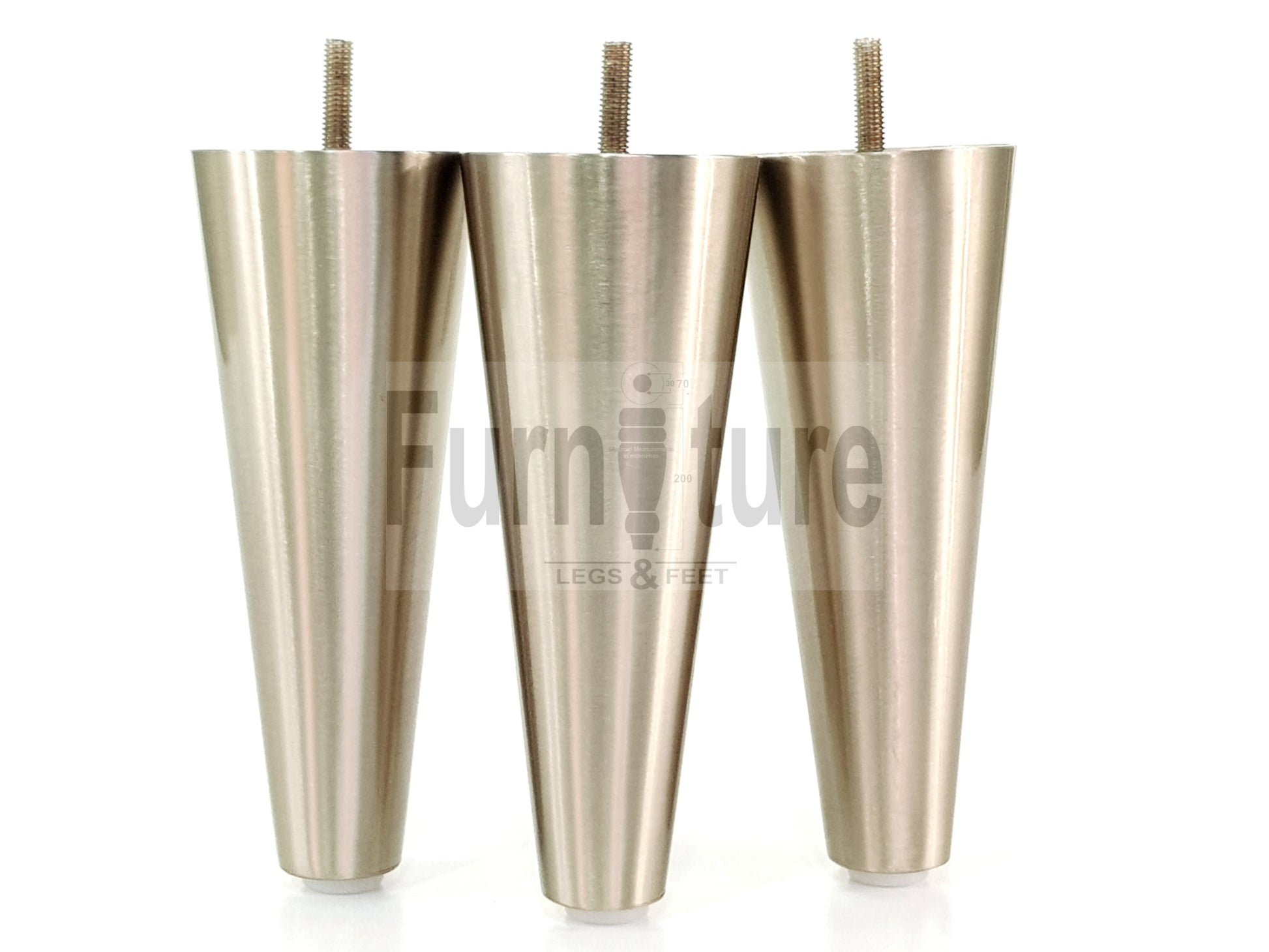 4x Metal Brushed Chrome Furniture Settee Legs Cabinet Sofa Feet 180mm High Chair Beds M8