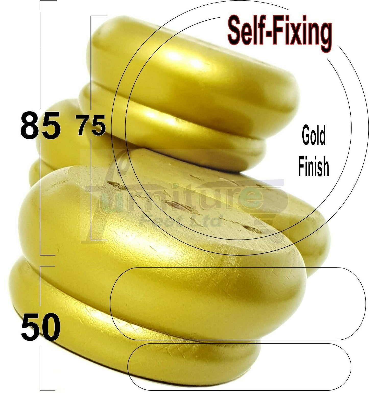 4 Turned Wood Furniture Legs Chair Sofa Stool Bed Replacement Bun Feet 50mm High