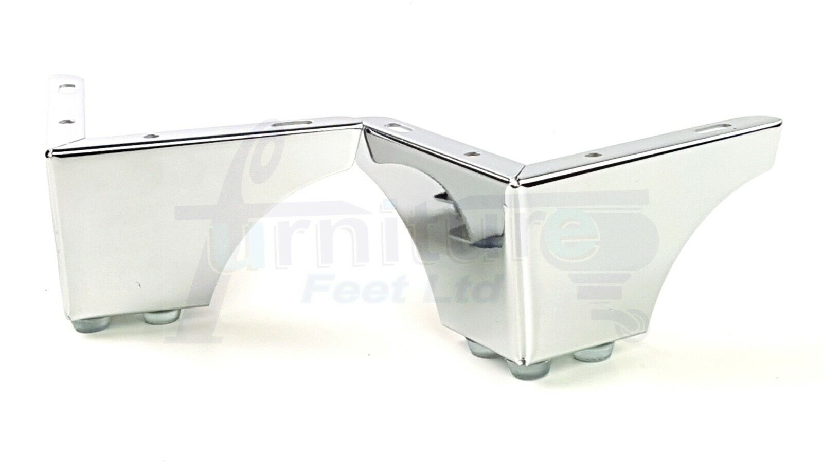 4 Metal Furniture Legs 70mm High Chrome Corner Feet Sofa Chair Beds Cabinets