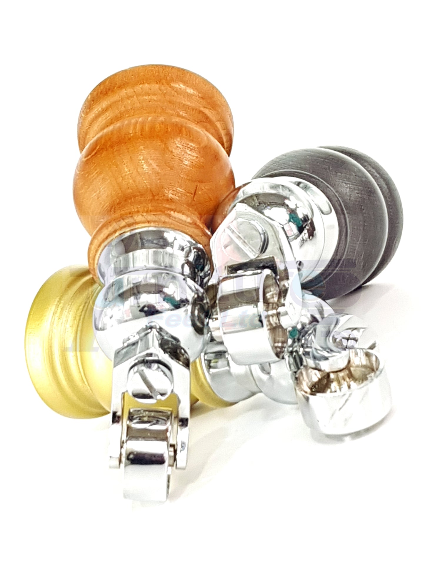 4x Turned Wood Furniture Legs With Castor Wheels 150mm High M8(8mm)