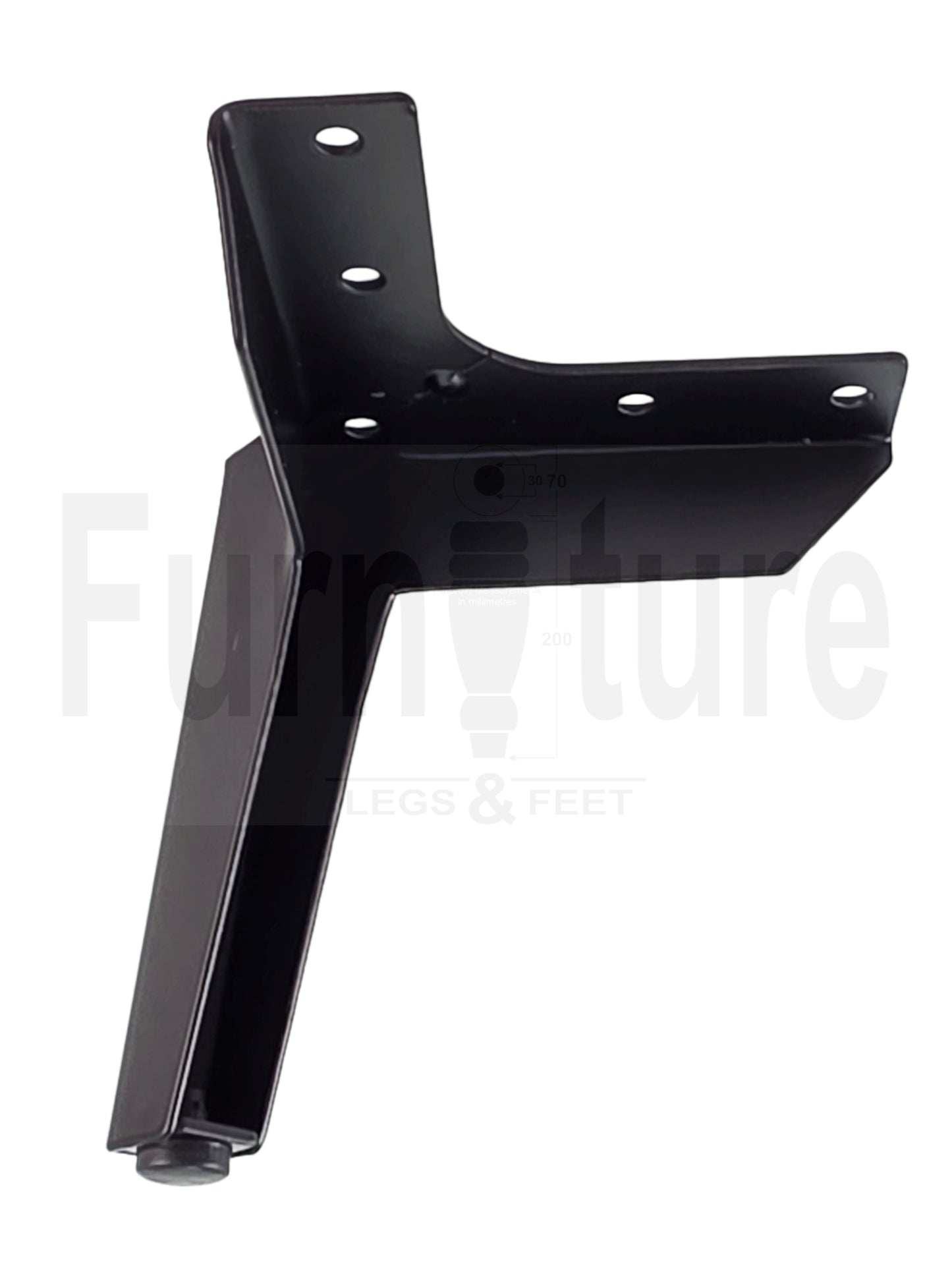 4 Metal Corner Feet Replacement Furniture Legs Black Finish 120mm High