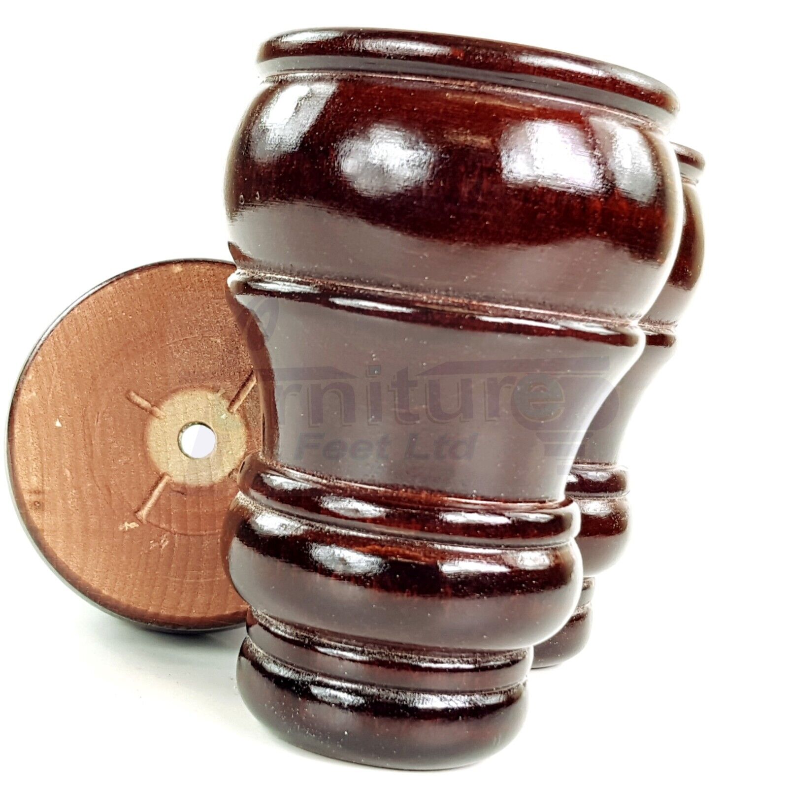 4x Replacement Turned Furniture Sofa Leg Chair Settee Feet 125mm High (Self-Fix)