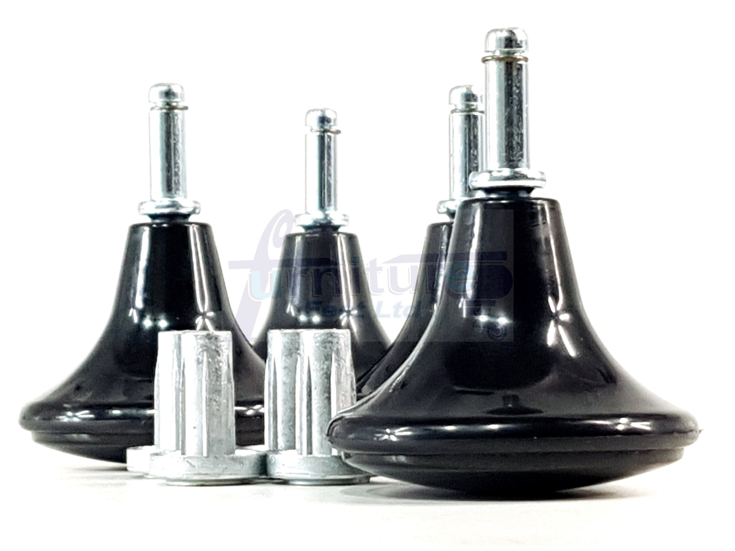 Strong Plastic High Quality Black Feet Leg Glides Castors & Inserts Glides For Divan Bed Sofa Settee Chair Heav Duty Mushroom Glides