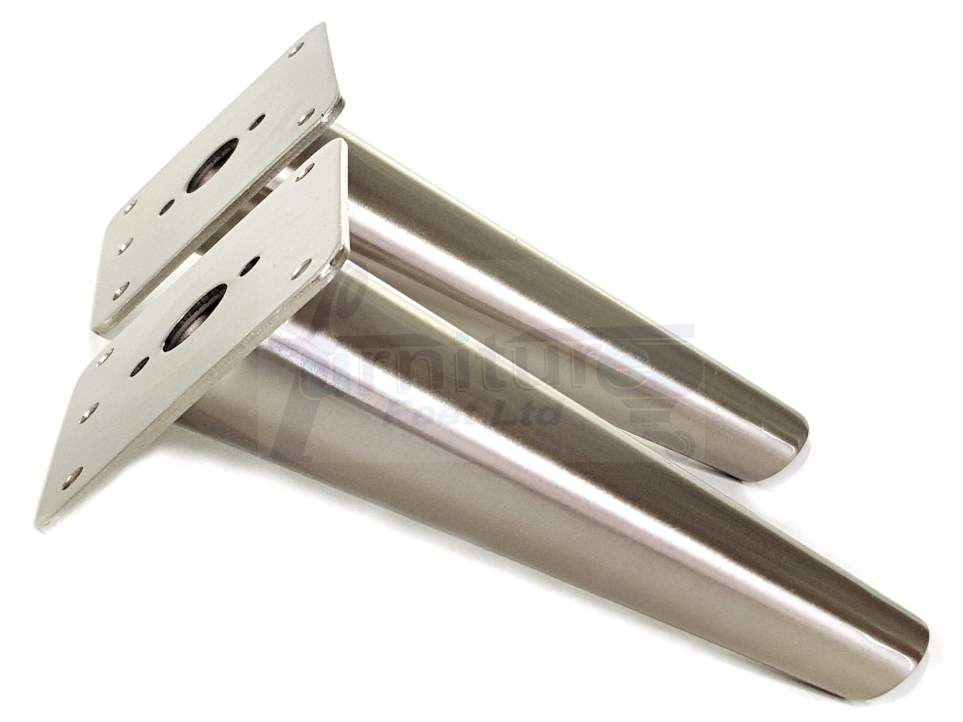 4x Metal Chrome Furniture Legs 180mm High Angled Feet Sofa Chair Cabinets Beds