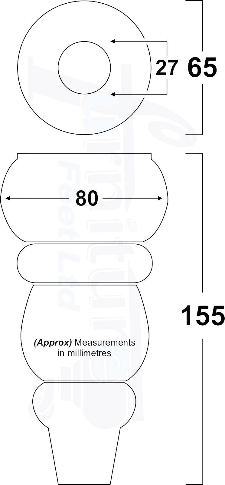 4x Solid Turned Wood Furniture Legs Chair Settee Feet 155mm 8mm Thread Antique Brown