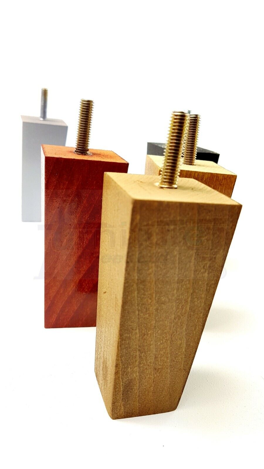 4x Solid Wood Furniture Legs Chair Settee Replacement Feet 120mm High 8mm Thread