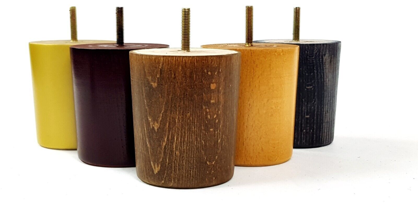 4x Turned Wood Furniture Legs Chair Sofa Bed M8 Replacement Settee Feet 100mm