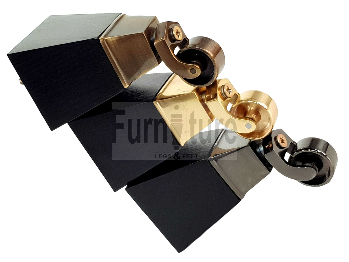 4x Block Wood With Castor Furniture Legs 8mm Thread For Chairs Settees Sofa 150mm