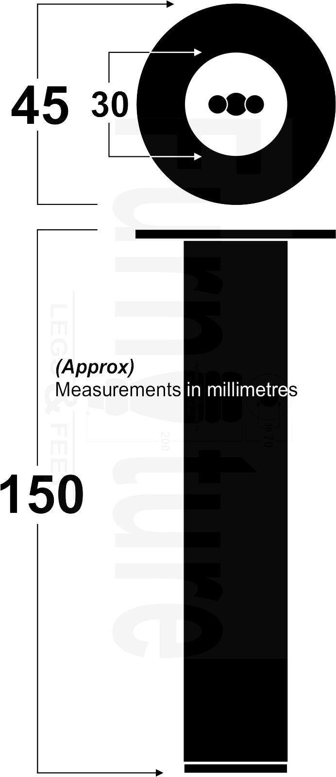 4 Metal Furniture Sofa Legs 150mm High Chair Feet Settee Cabinets Brush Brass M8