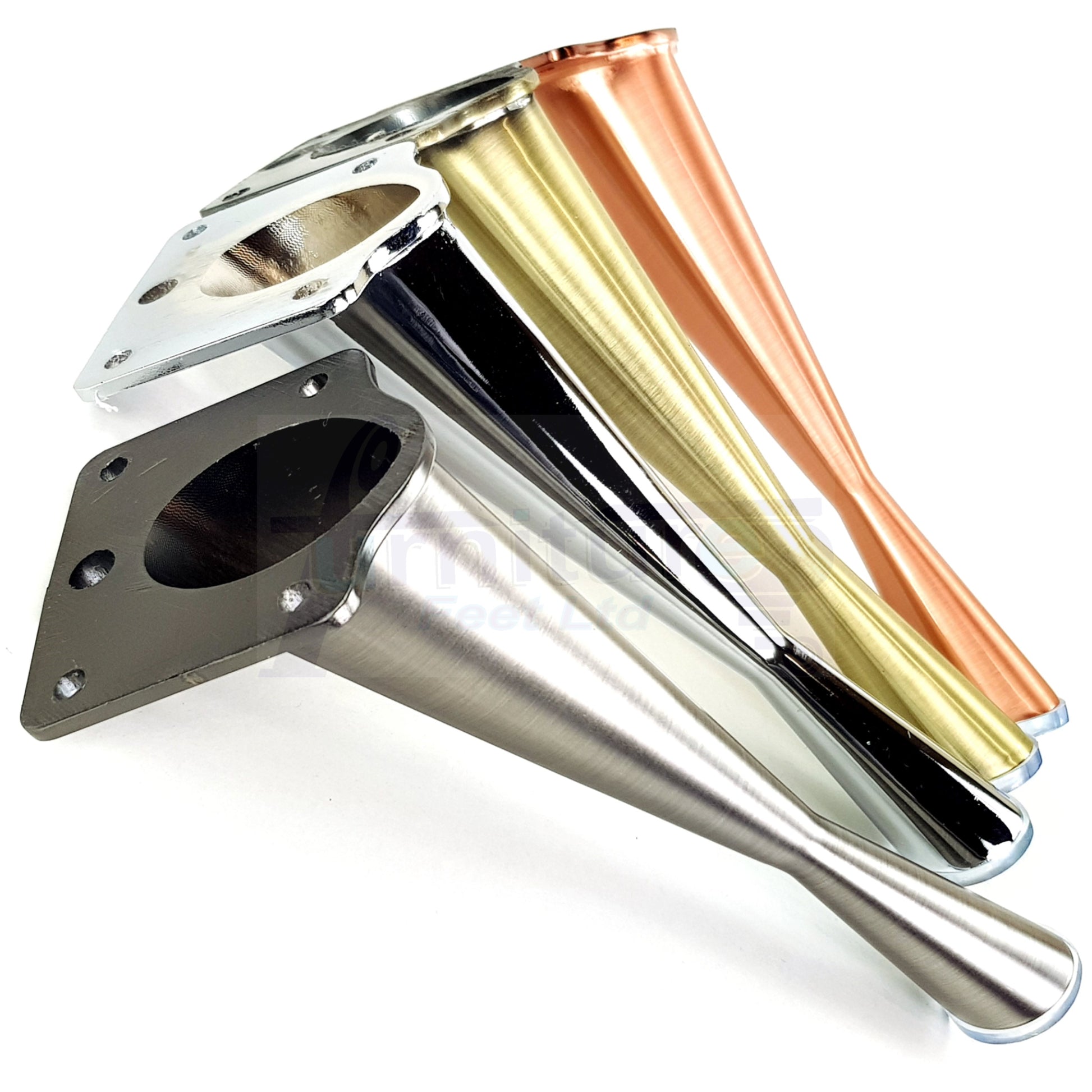 4x Metal Furniture Legs Chrome 170mm High Self-Fix Modern Feet Sofa Chair Cabinet Table