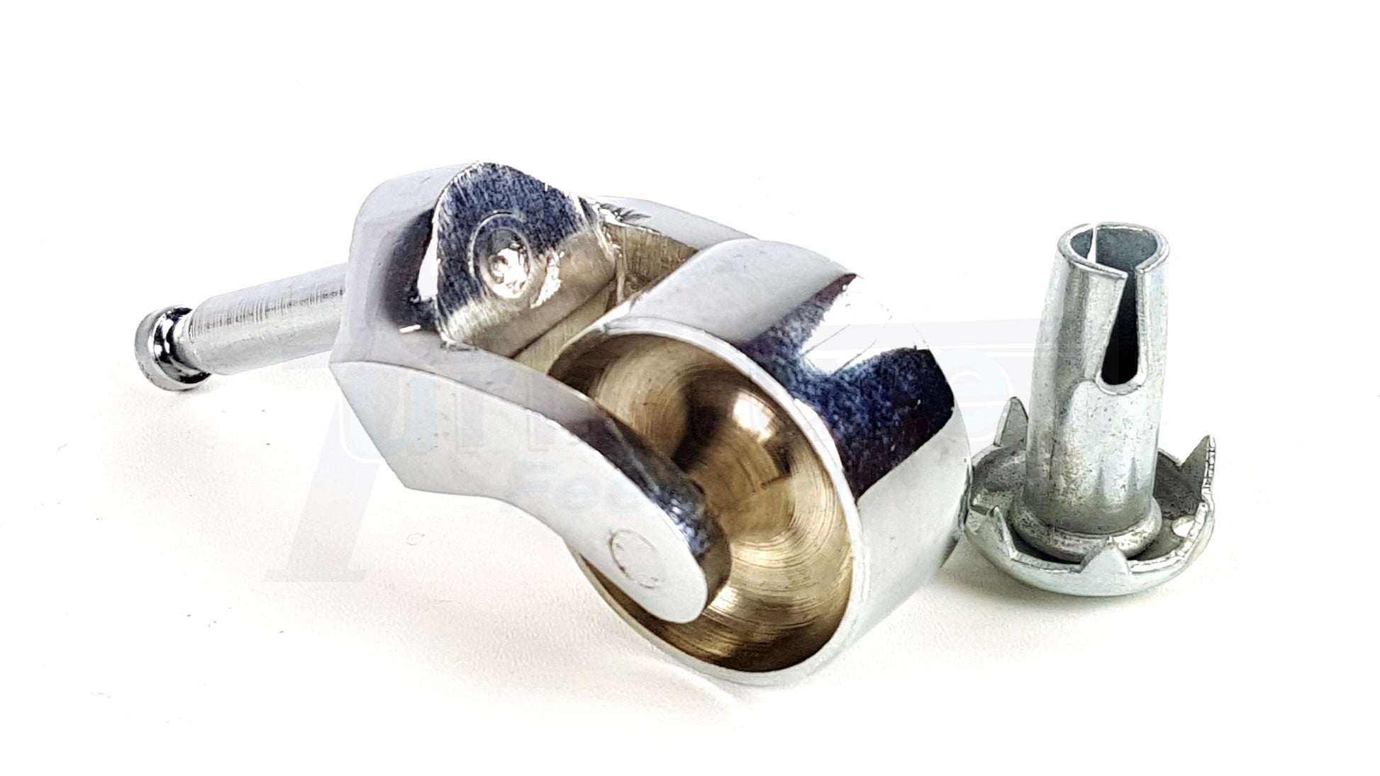 Chrome Castor & Socket 32mm Wheel Push In, Grip Neck Castors For Furniture