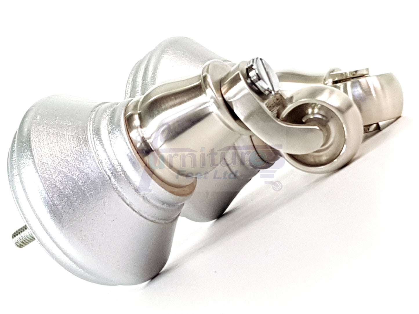 4x Silver Wooden Furniture Sofa Legs M8 With Castors Replacement Chair Settee Feet 115mm - 125mm High