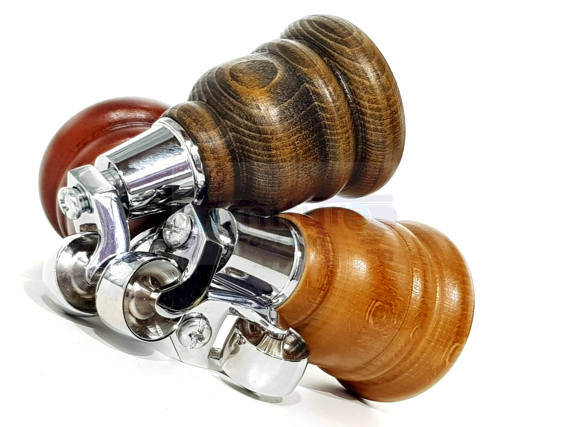 4 Turned Wood Furniture Feet With Chrome Castors 155mm Legs Sofas Chairs Stools Cabinets Beds M8 6 Inches